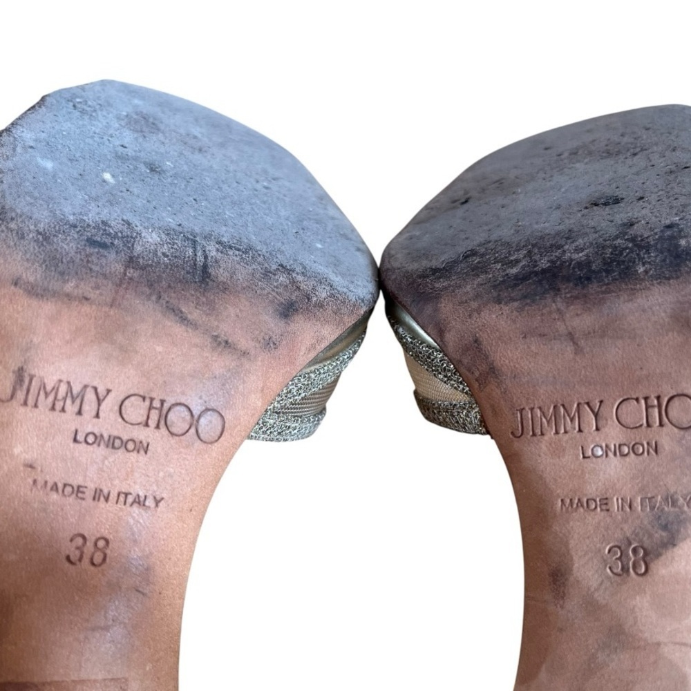Jimmy Choo Gold and Silver Heels Luxurious Design 38 - Picture 8 of 8